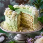 Pandan Coconut Cake