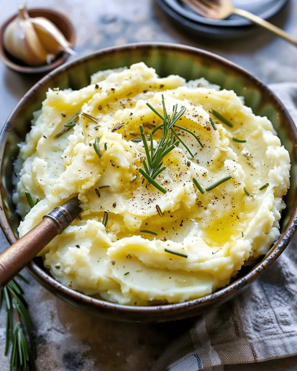 Roasted Garlic Mascarpone Mashed Potatoes