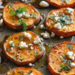 Roasted Sweet Potato Rounds with Honey and Feta