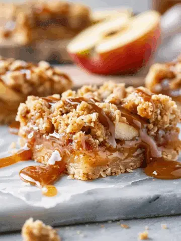 Salted Caramel Apple Crumble Bars