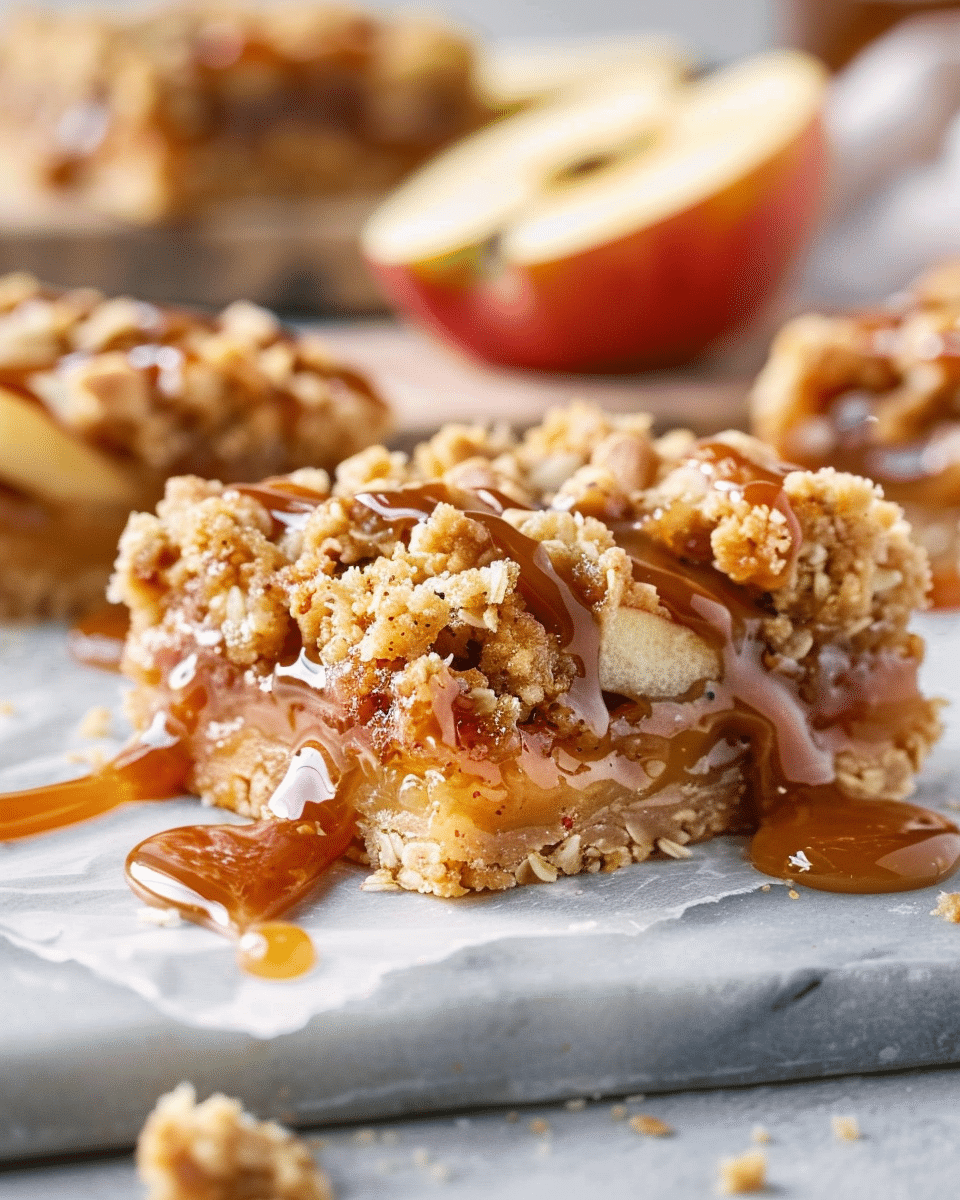 Salted Caramel Apple Crumble Bars