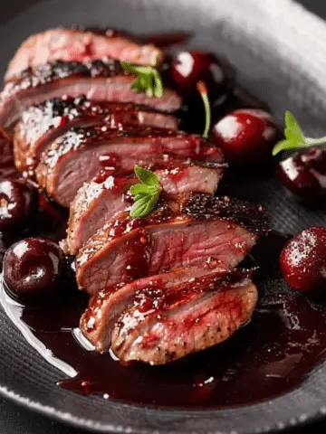 Seared Duck Breast with Cherry Sauce