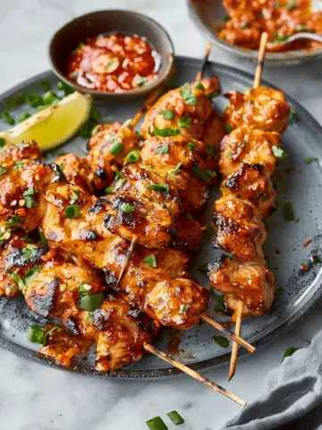 Spicy Bang Bang Chicken Skewers