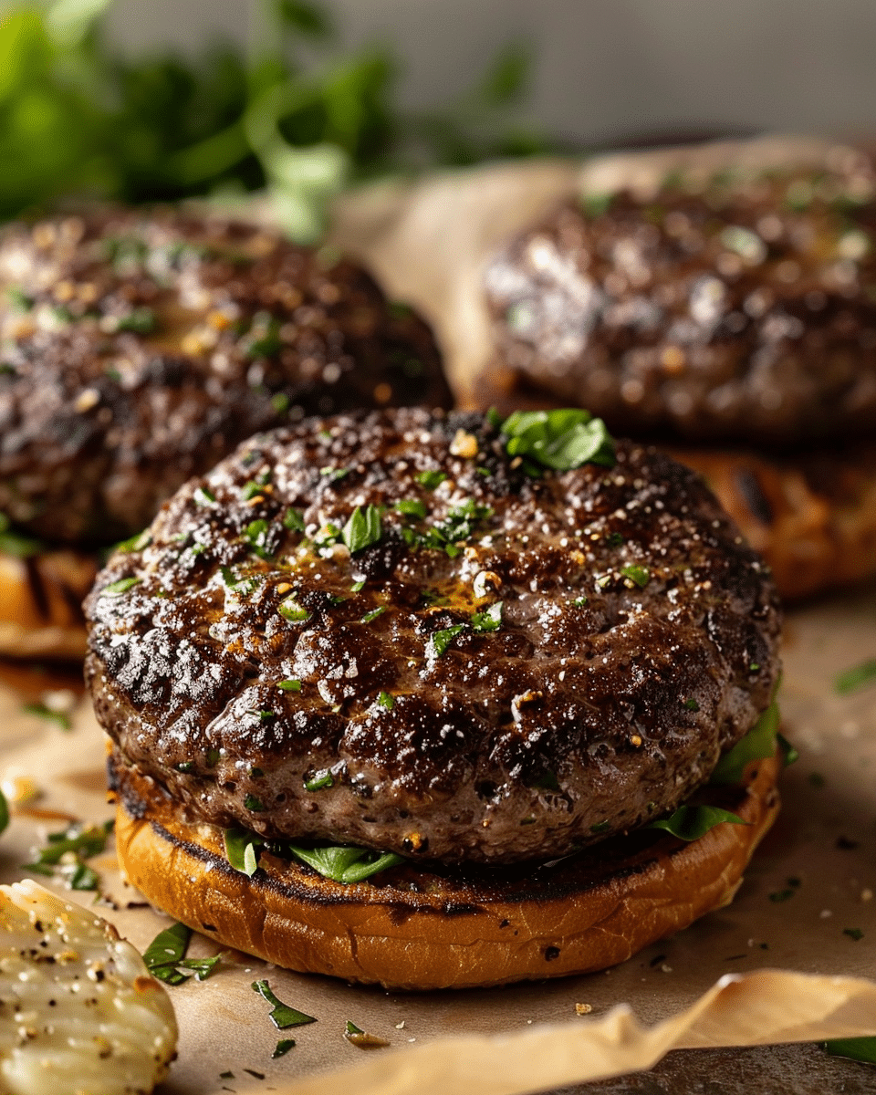 Baked Hamburgers with Garlic Butter