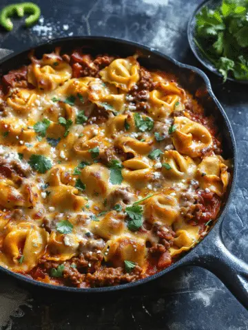 Beef Enchilada Tortellini Skillet