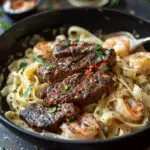 Blackened Steak & Shrimp Alfredo