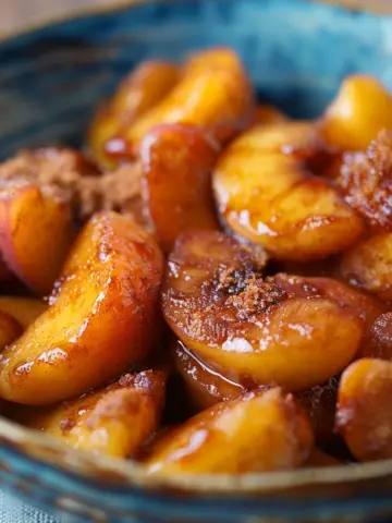 Caramelized Pan‑Fried Peaches with Cinnamon Sugar