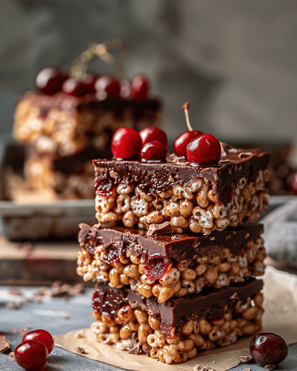 Chocolate Cherry Rice Krispies Treats