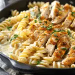 Creamy Garlic Butter Chicken & Rotini in Parmesan Sauce