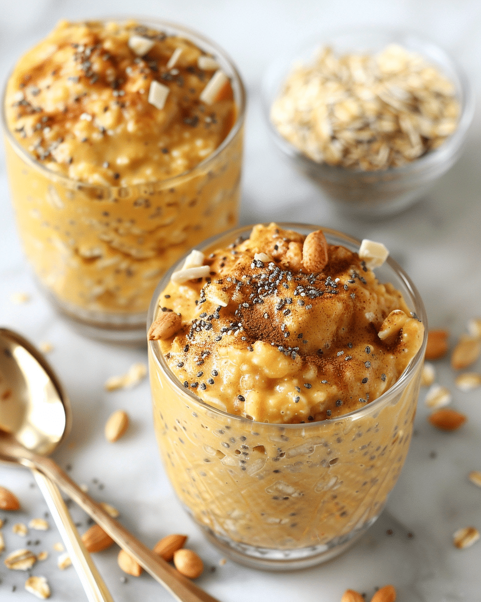 Creamy Pumpkin Pie Overnight Oats with Chia