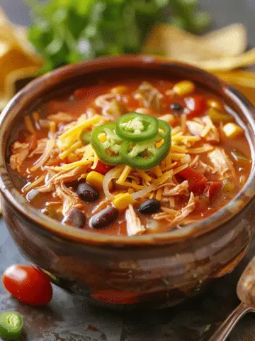 Hearty 7‑Can Chicken Taco Soup