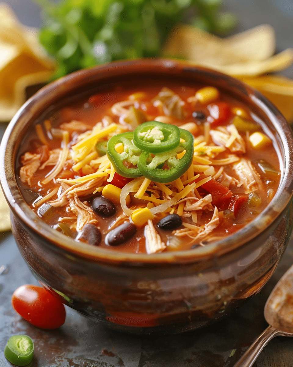Hearty 7‑Can Chicken Taco Soup
