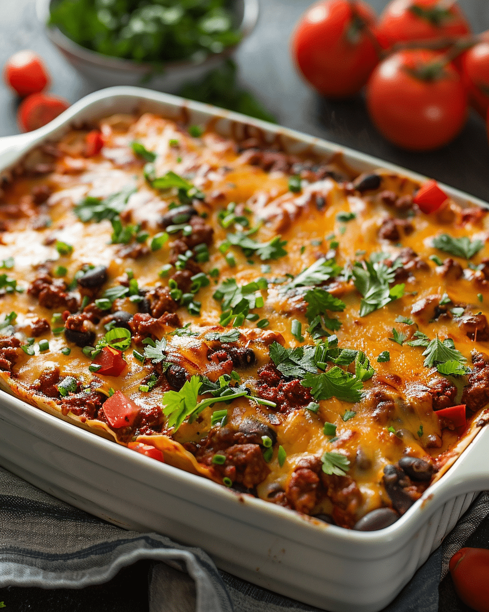 Hearty Ground Beef Enchilada Casserole