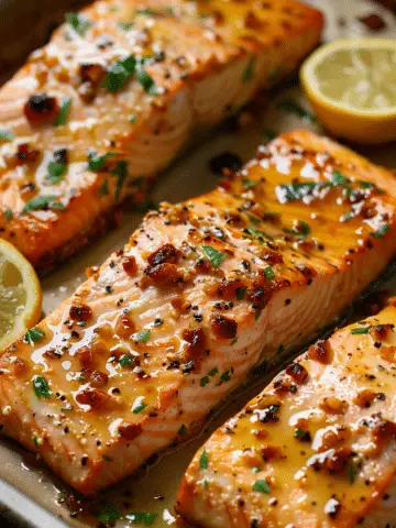 Honey Garlic Butter Baked Salmon
