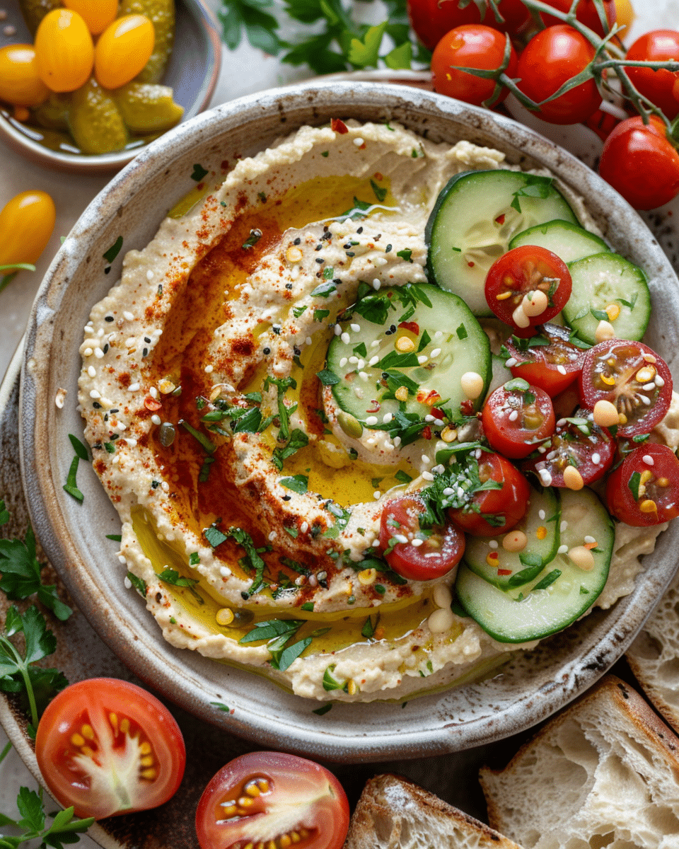 Mediterranean Bruschetta Hummus Platter