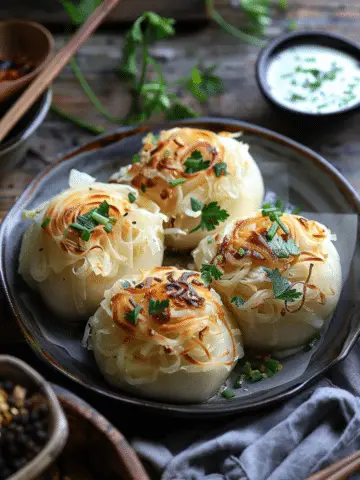 Pan-Fried Cabbage and Noodle Buns