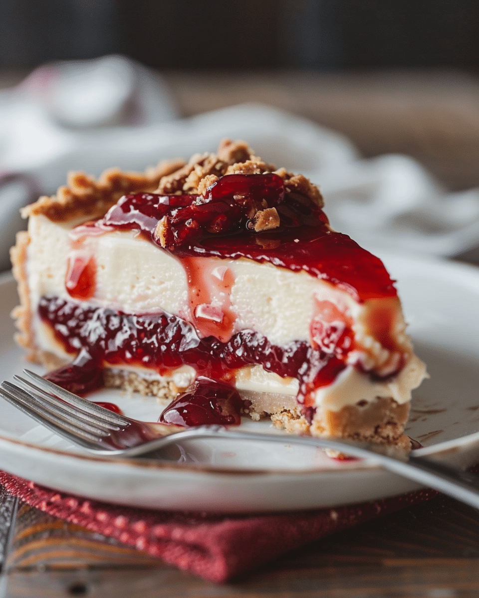 Peanut Butter & Jelly Cheesecake Delight