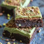 Pistachio Brownies with Pistachio Ganache