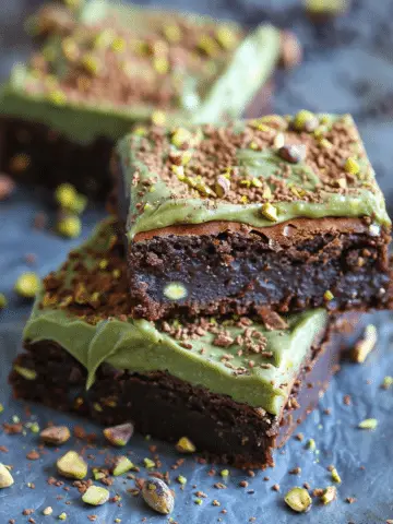 Pistachio Brownies with Pistachio Ganache