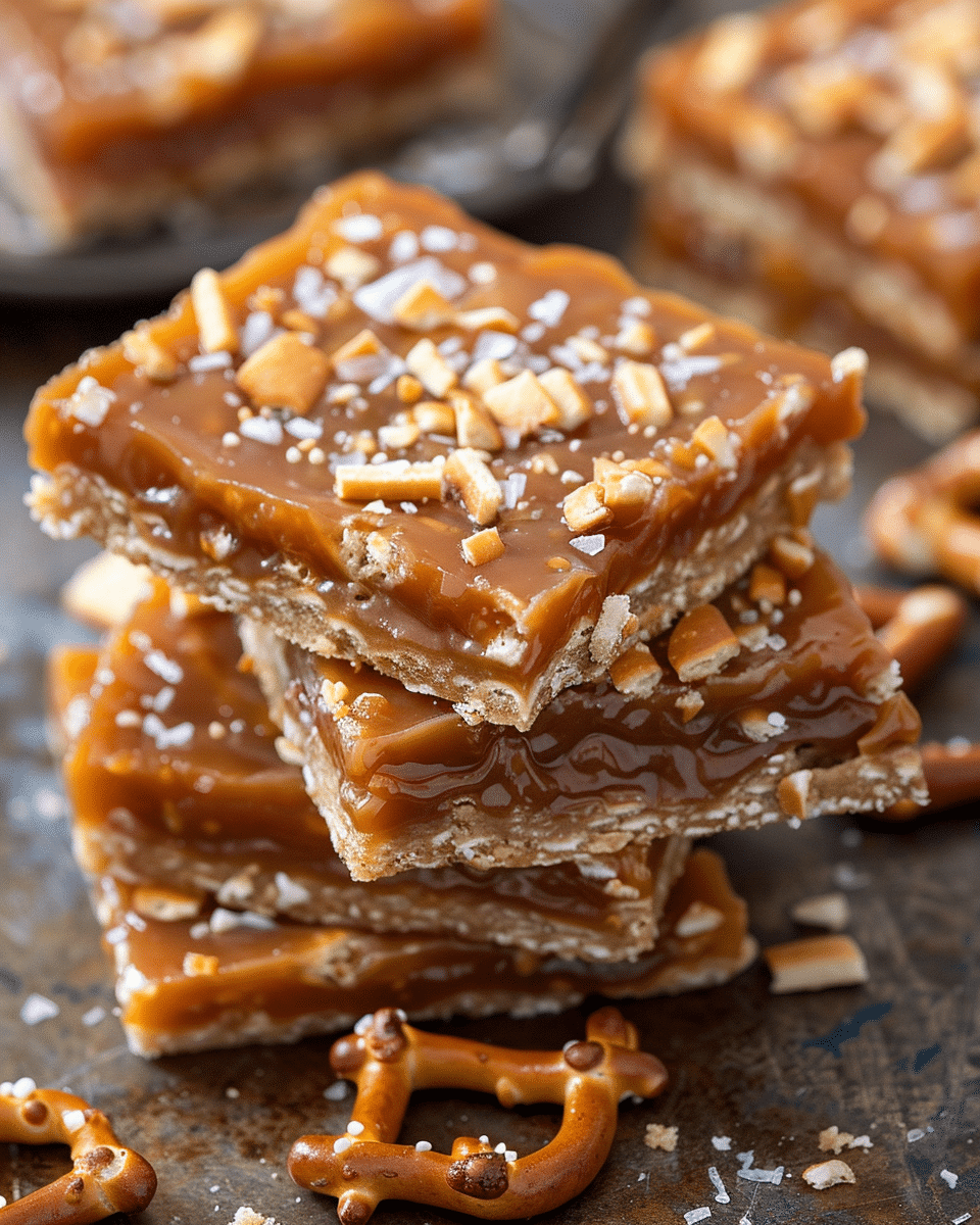 Salted Caramel Pretzel Bars