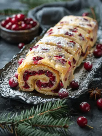 Savory Christmas Cranberry Roll‑Ups