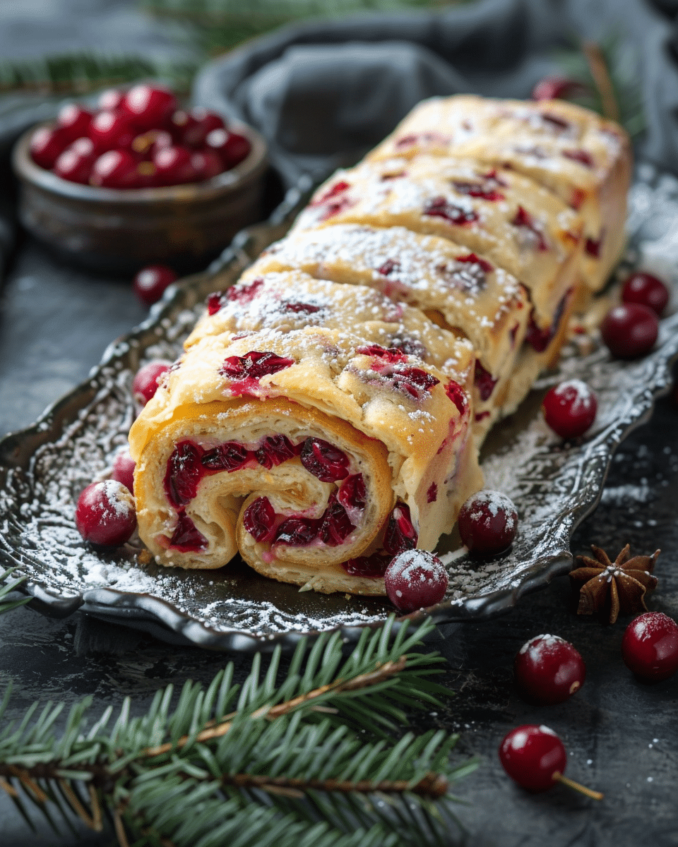 Savory Christmas Cranberry Roll‑Ups