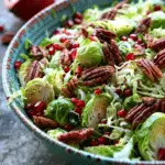 Shaved Brussels Sprout Salad with Pomegranate & Candied Pecans