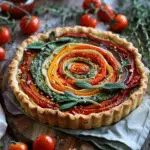 Stunning Spiral Vegetable Tart with Sundried Tomato Pesto