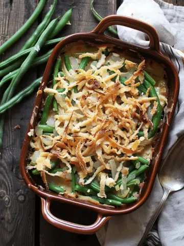 Twice the Onion Green Bean Casserole