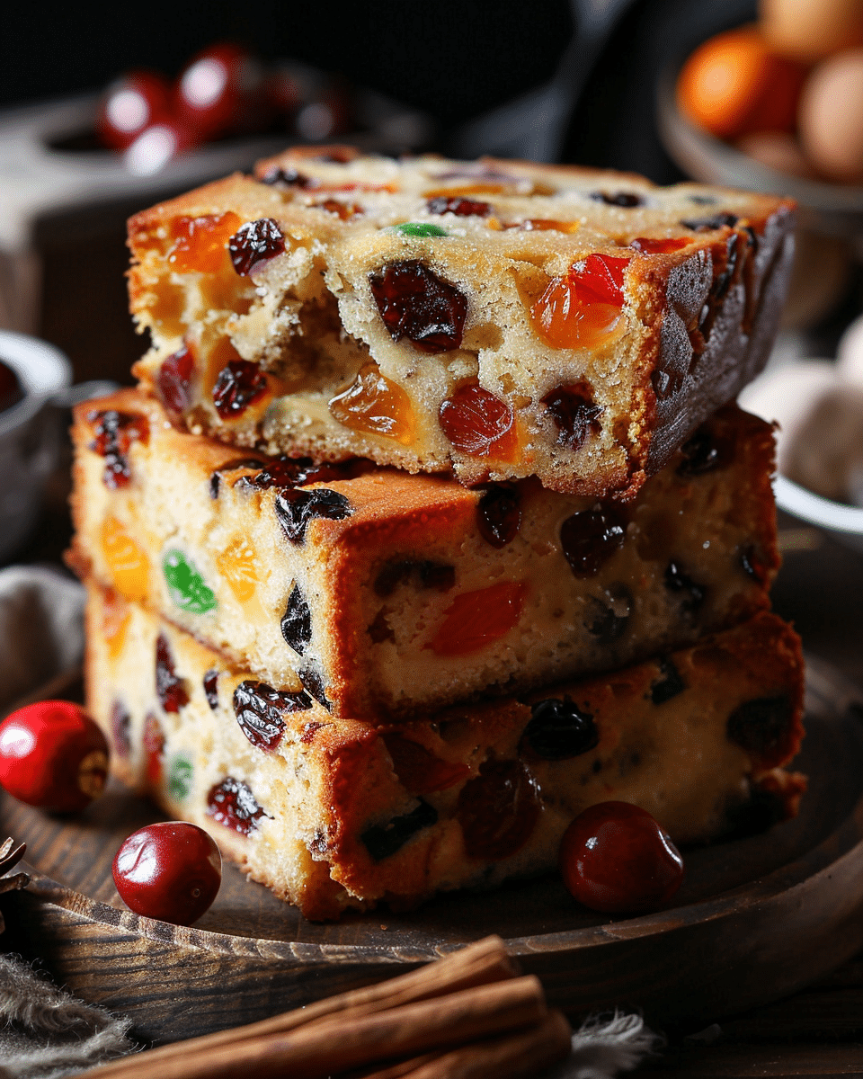 Ultra-Soft Butter Fruit Cake with Plump Dried Fruits and Vanilla Aroma
