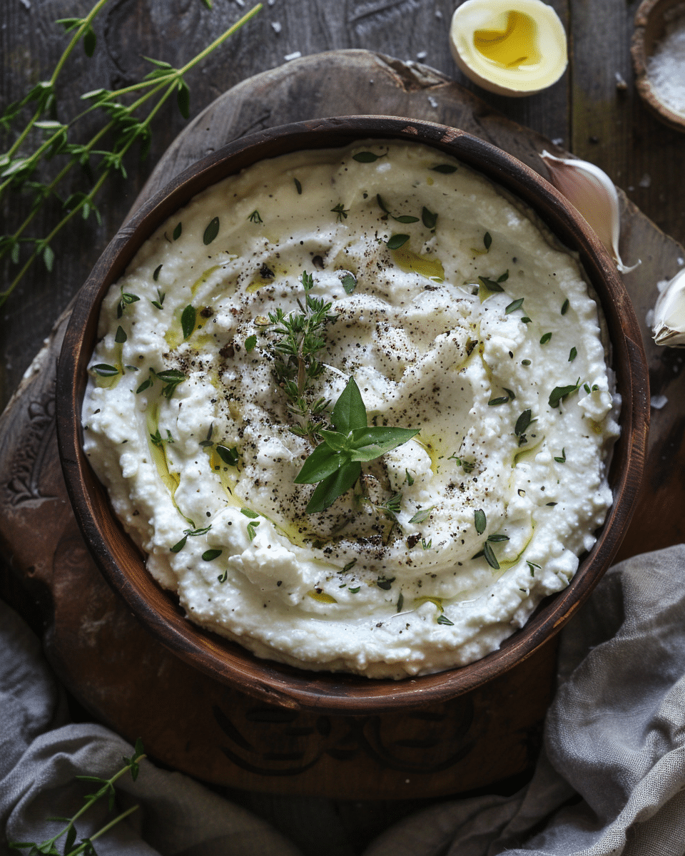 Whipped Feta Dip with Roasted Garlic and Herbs