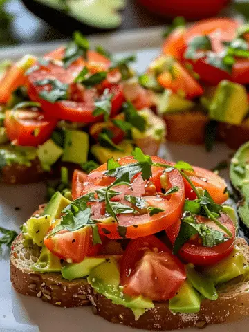 Avocado Toast with Tomato & Cilantro Topping