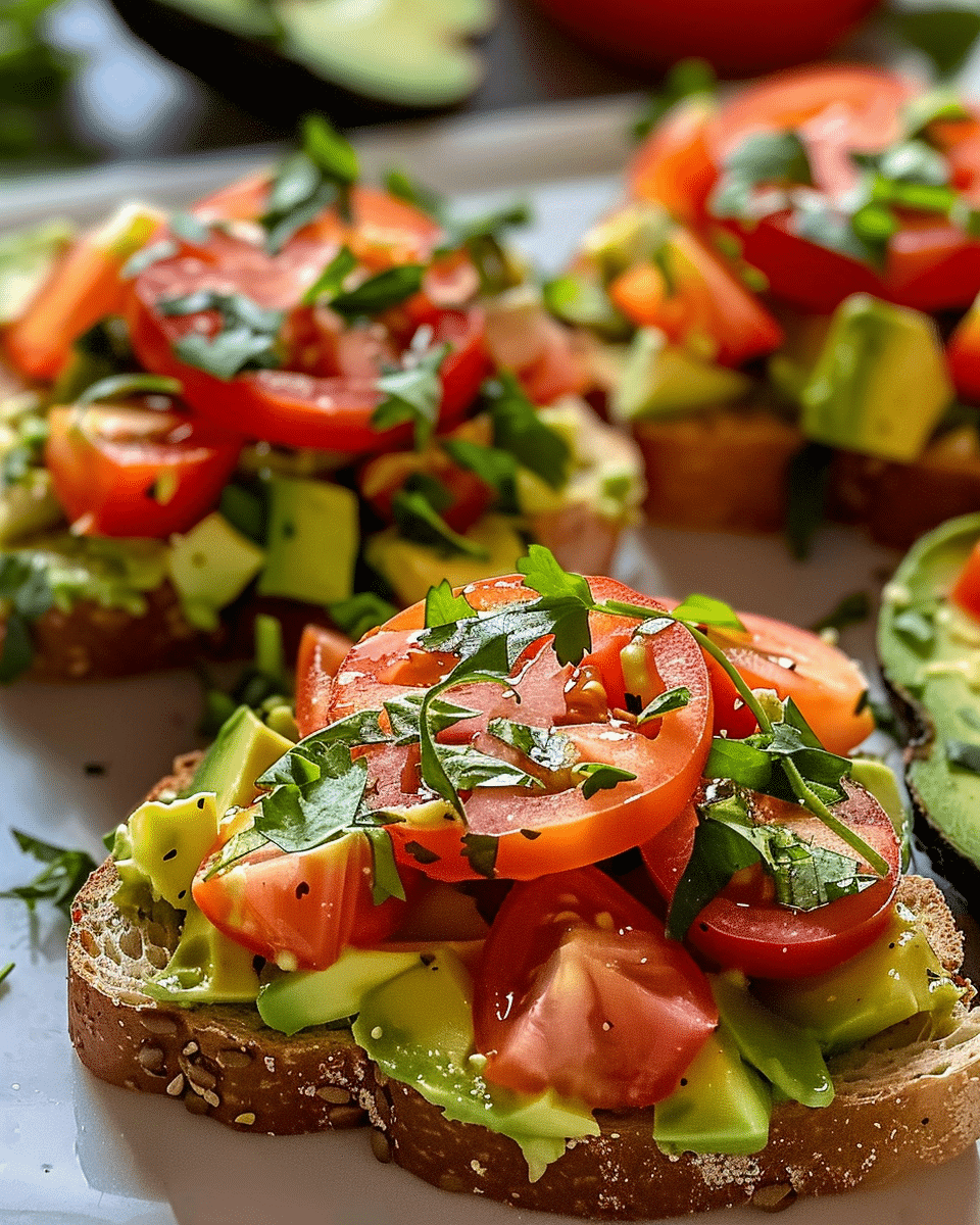 Avocado Toast with Tomato & Cilantro Topping