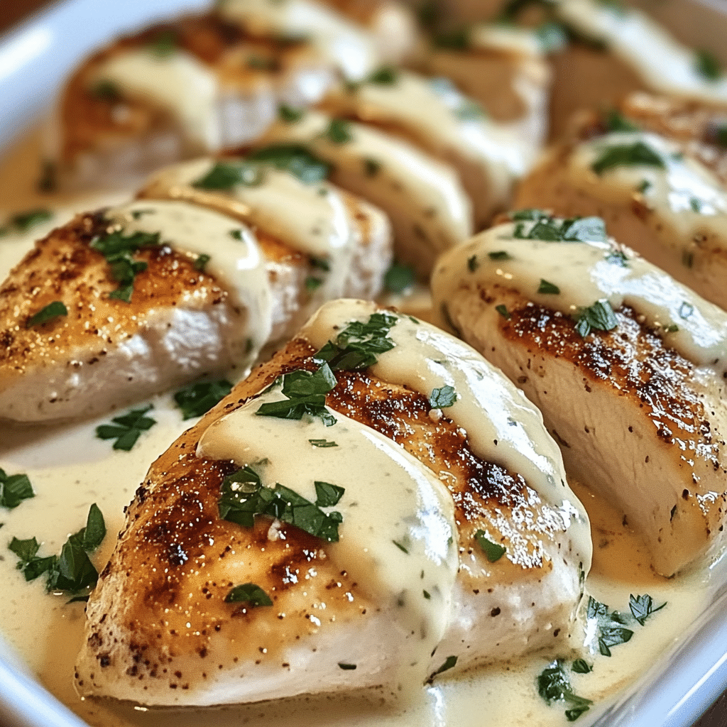 Baked Caesar Chicken with a Creamy Parmesan Sauce