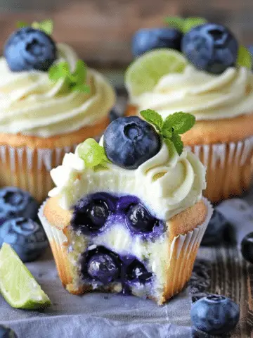 Blueberry Lime Cheesecake Cupcakes
