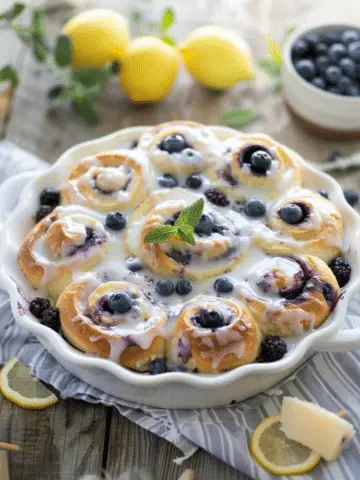 Blueberry Sweet Rolls with Lemon Glaze