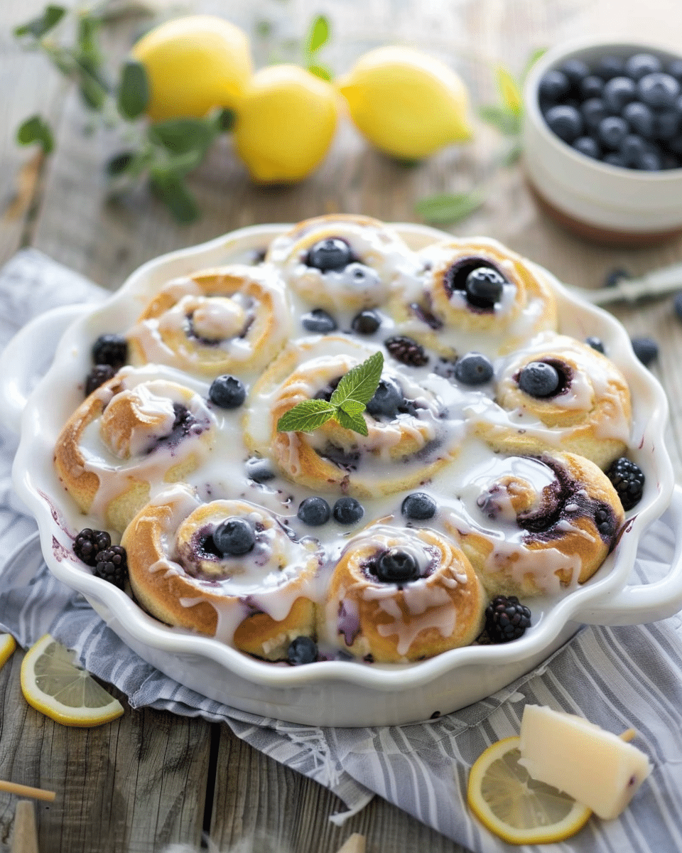 Blueberry Sweet Rolls with Lemon Glaze