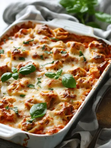 Cheesy Baked Tortellini Casserole