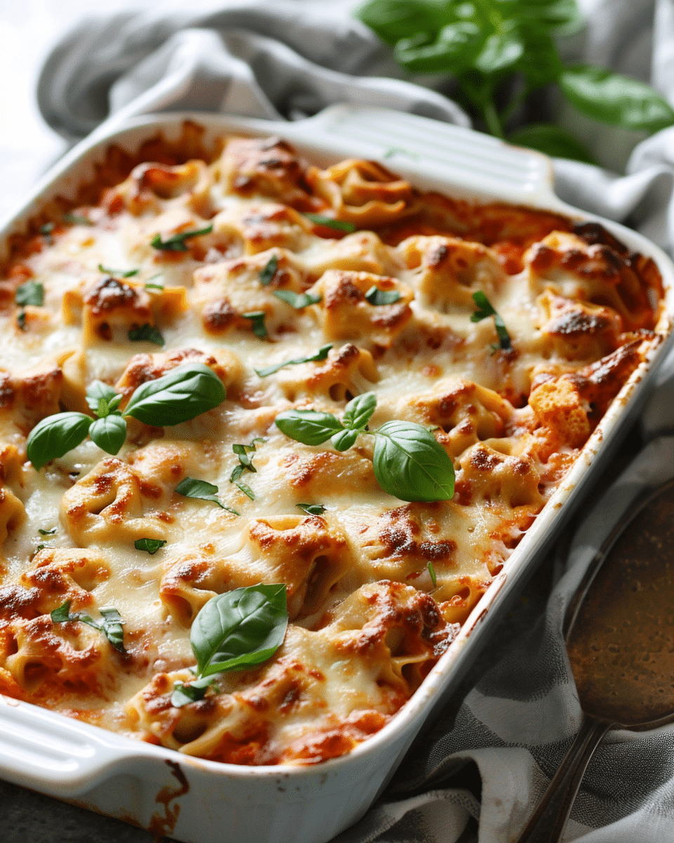 Cheesy Baked Tortellini Casserole