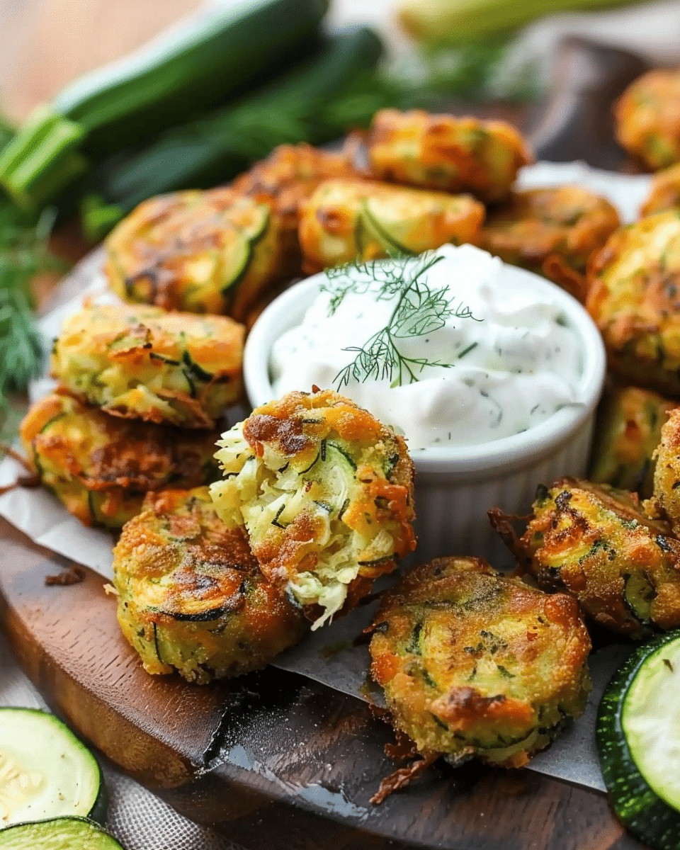 Cheesy Garlic Zucchini Bites
