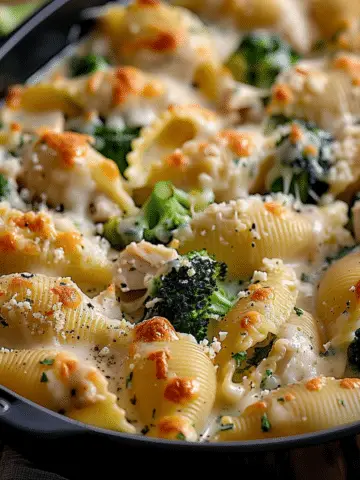 Chicken & Broccoli Alfredo Stuffed Shells