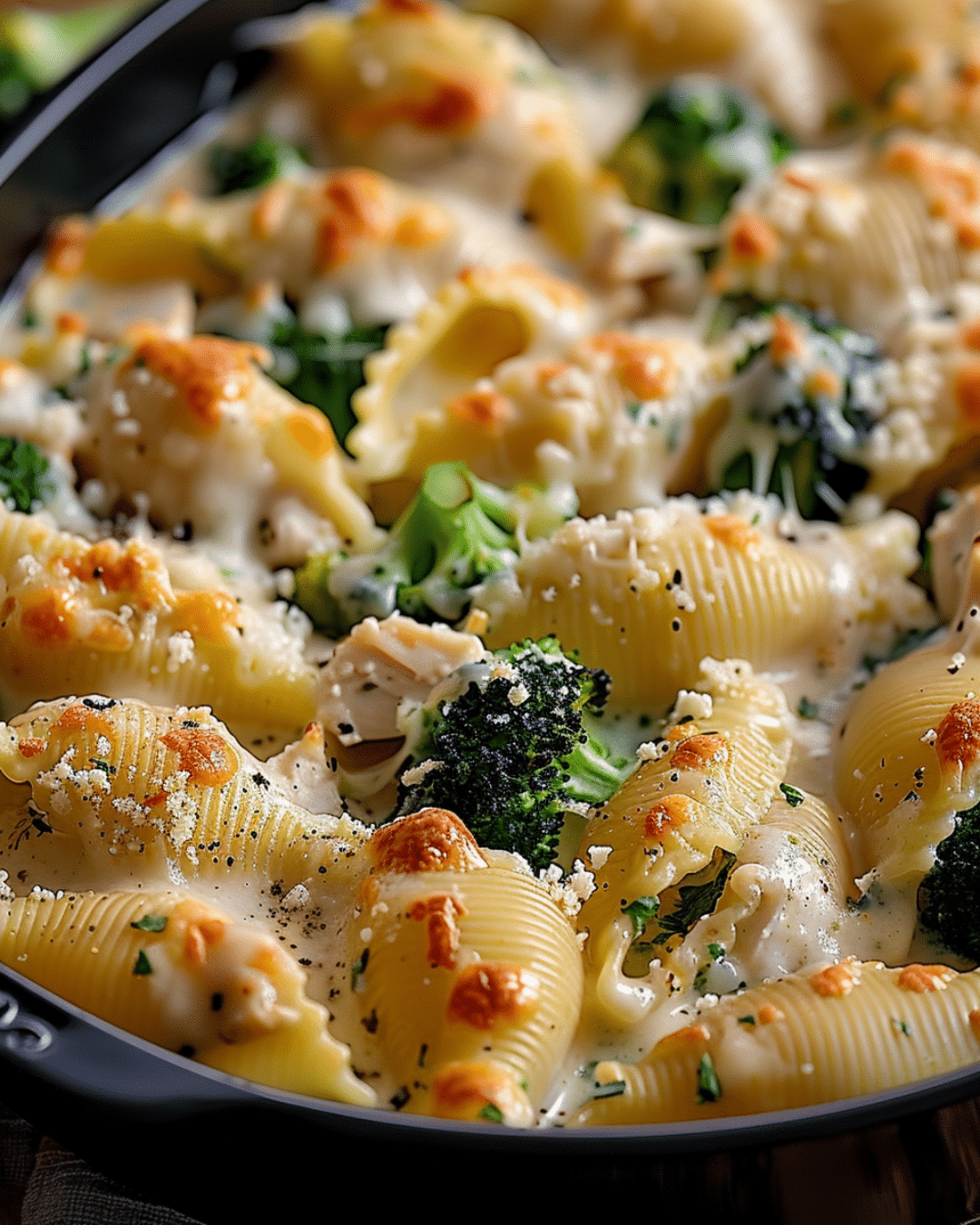 Chicken & Broccoli Alfredo Stuffed Shells