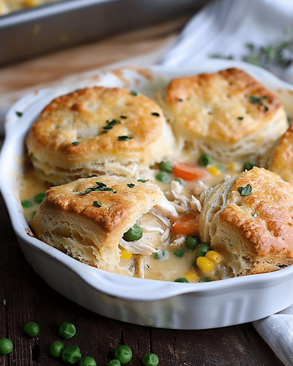 Chicken Pot Pie with Biscuits