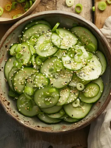 Creamy Asian Cucumber Salad Bowl
