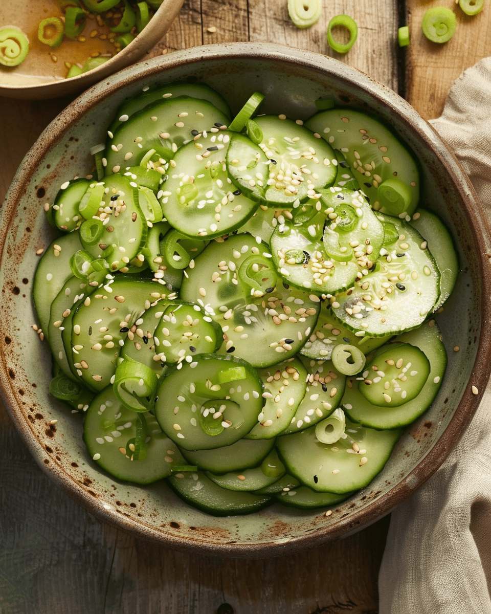 Creamy Asian Cucumber Salad Bowl