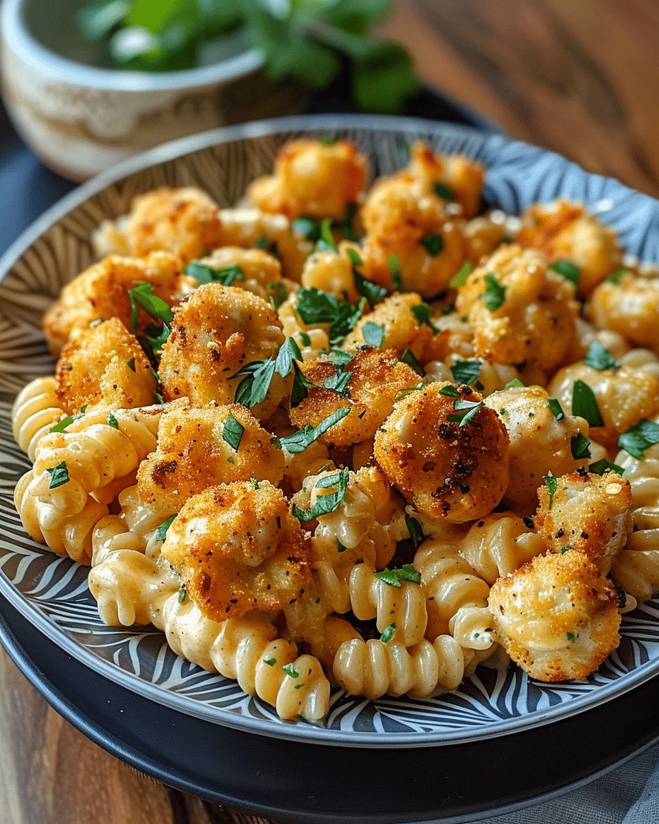 Creamy Jalapeño Garlic Chicken Bites with Twisted Cheddar Cajun Pasta