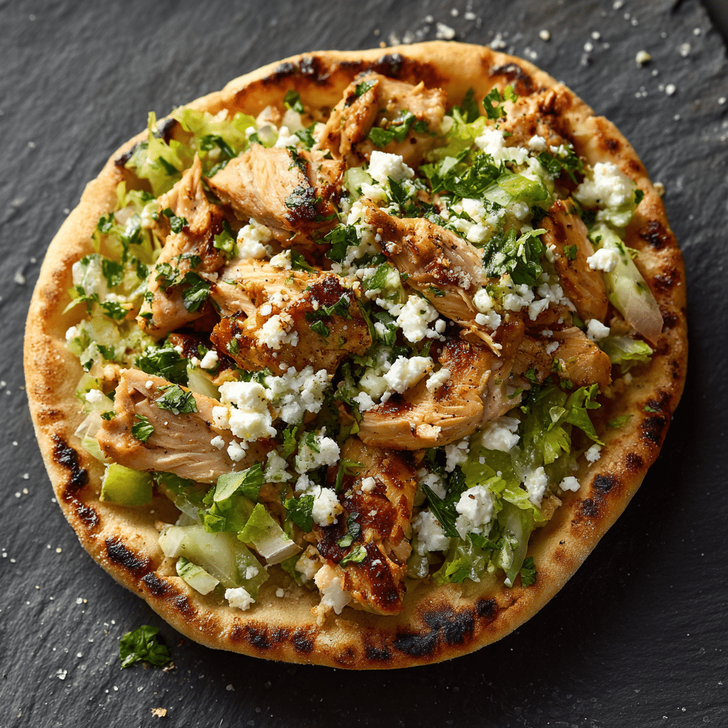Crispy Pita with Chicken & Feta