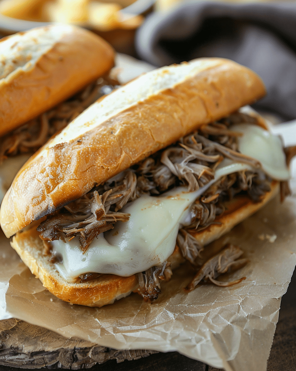Crockpot French Dip Sandwiches