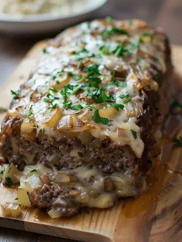 Crockpot French Onion Meatloaf