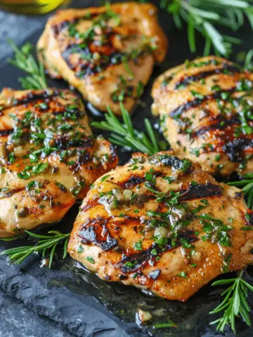 Garlic Herb Butter Grilled Chicken Thighs